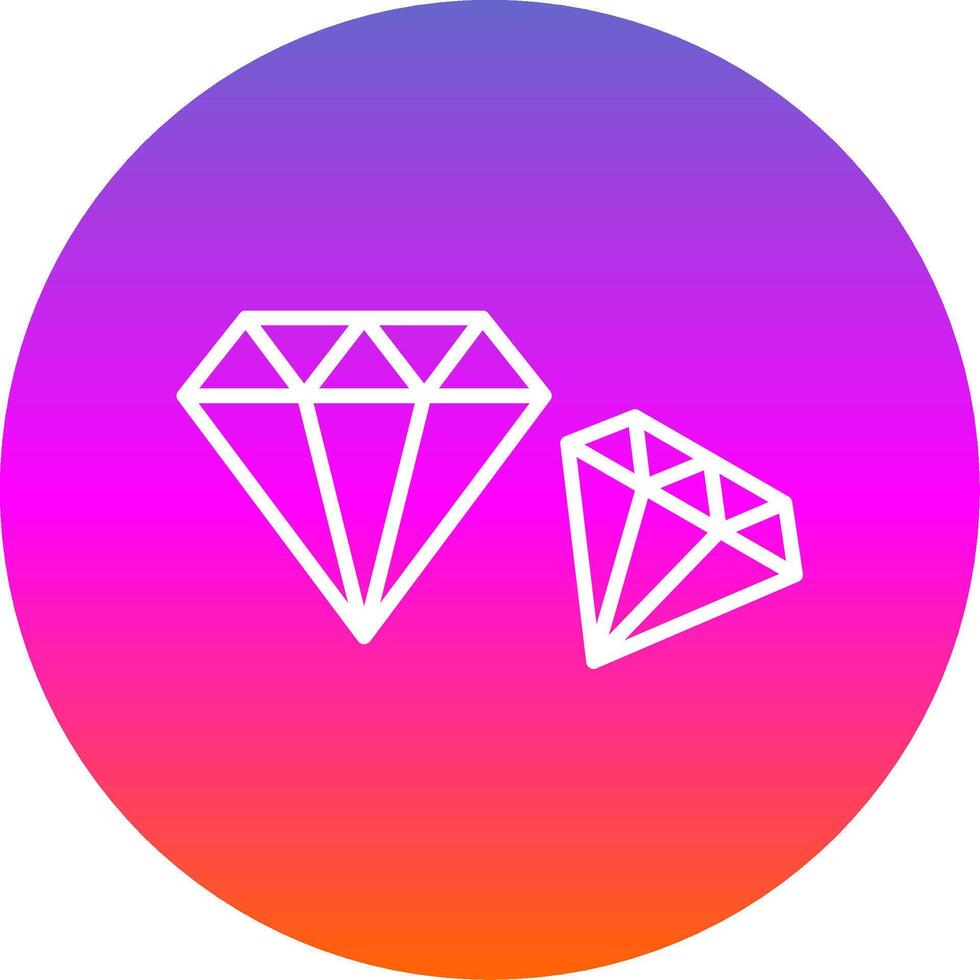 Diamond Line Gradient Circle Icon vector