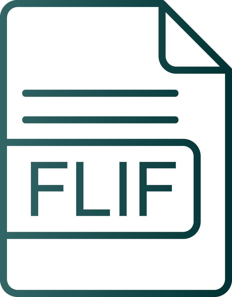 FLIF File Format Line Gradient Icon vector