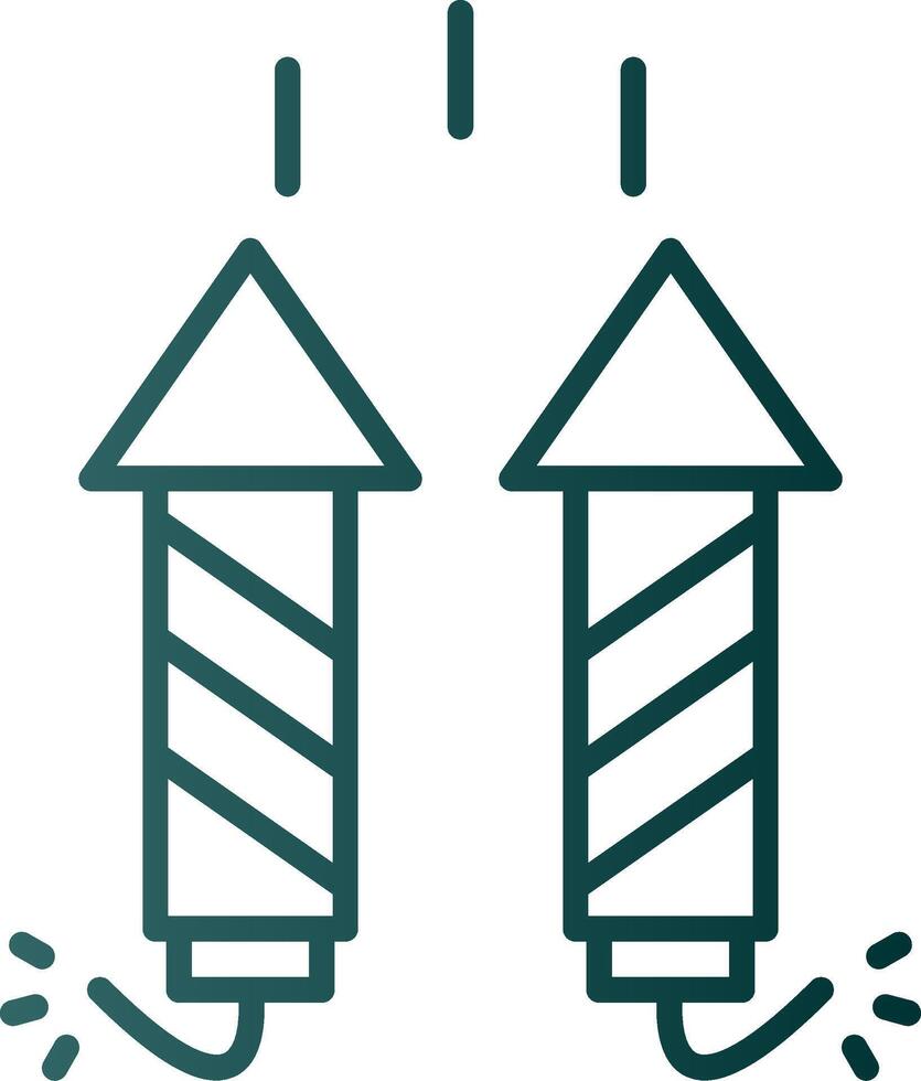 Firework Line Gradient Icon vector
