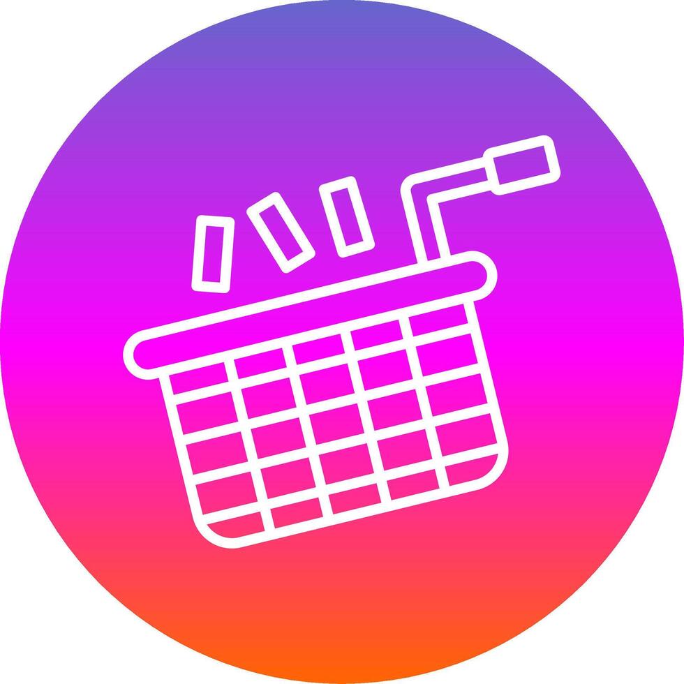 Deep Fryer Line Gradient Circle Icon vector