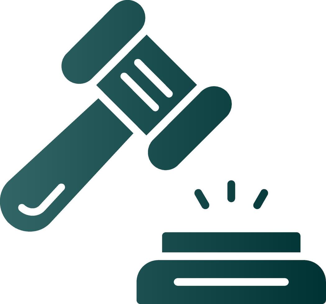 Hammer Glyph Gradient Icon vector