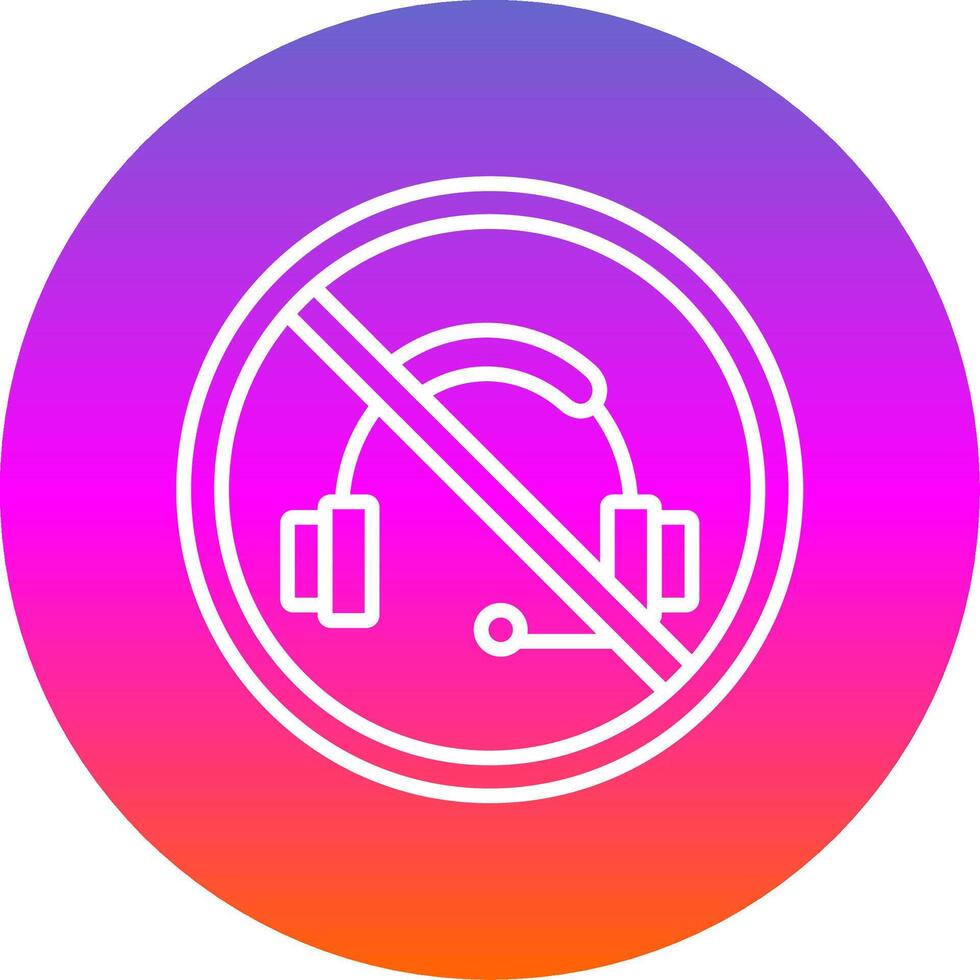 Prohibited Sign Line Gradient Circle Icon vector