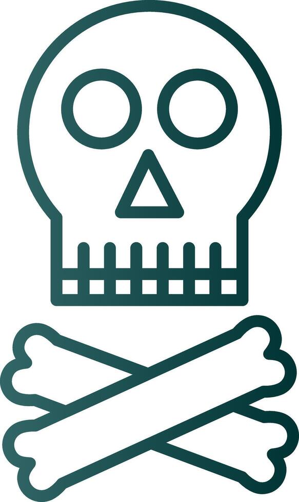 Skull Line Gradient Icon vector