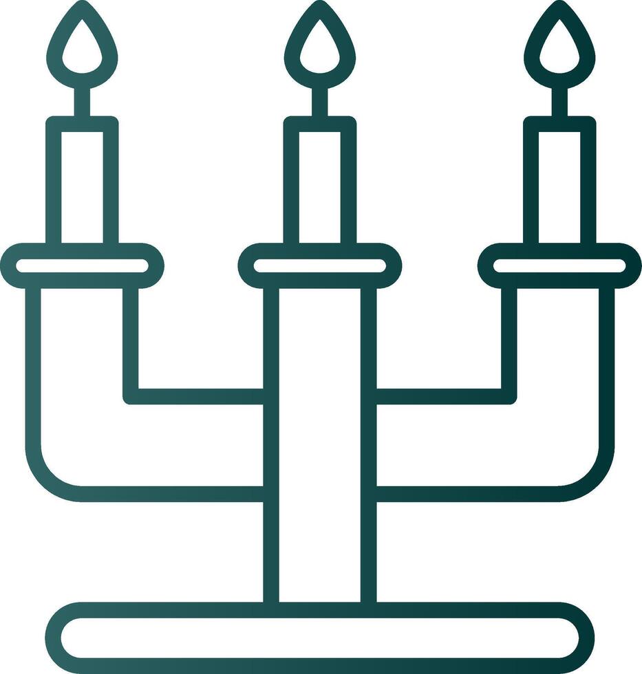 icono de gradiente de línea de candelabros vector