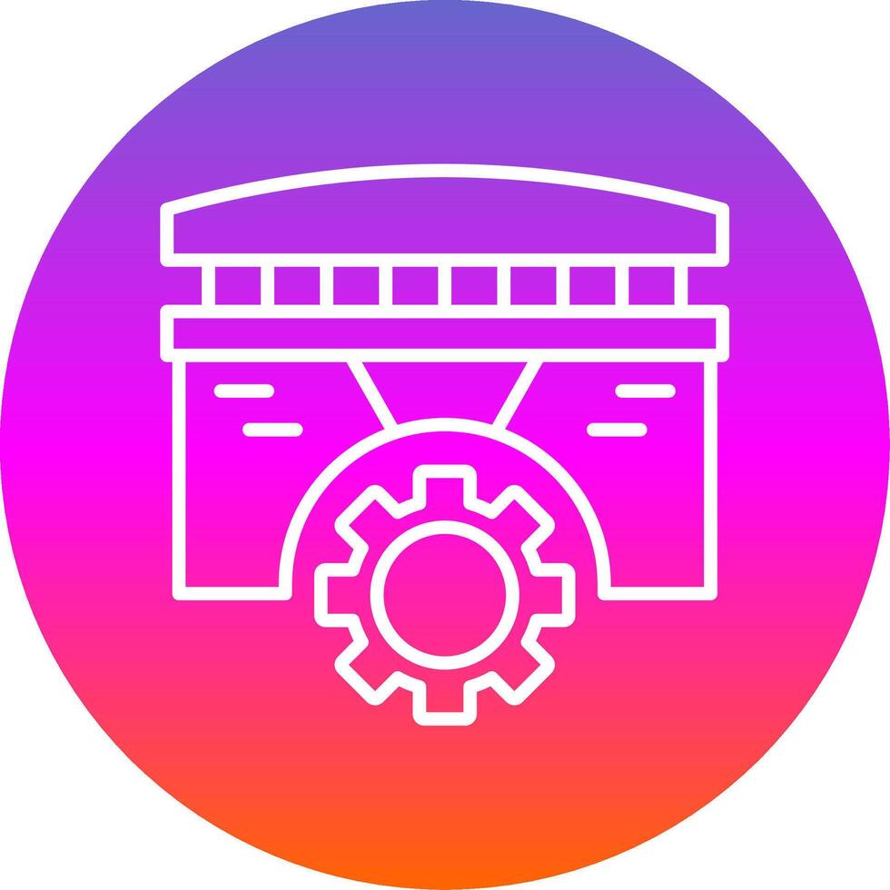 Bridge Line Gradient Circle Icon vector