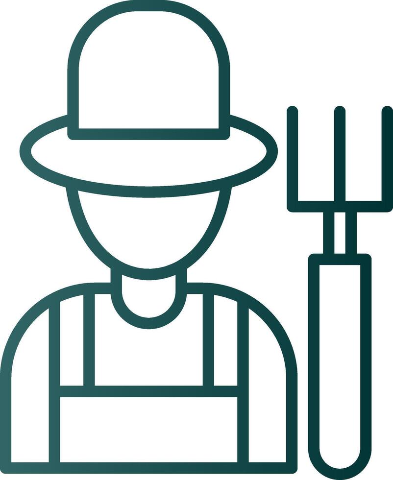 Farmer Line Gradient Icon vector