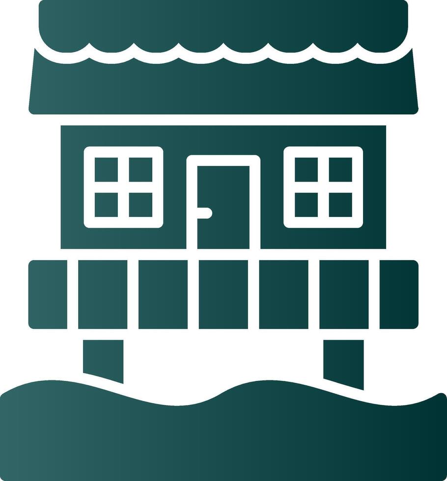 Beach Hut Glyph Gradient Icon vector