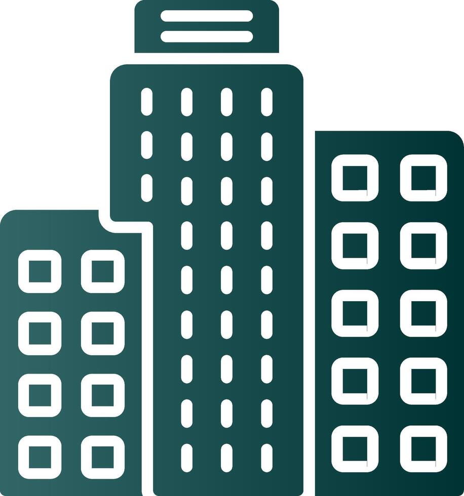 Building Glyph Gradient Icon vector