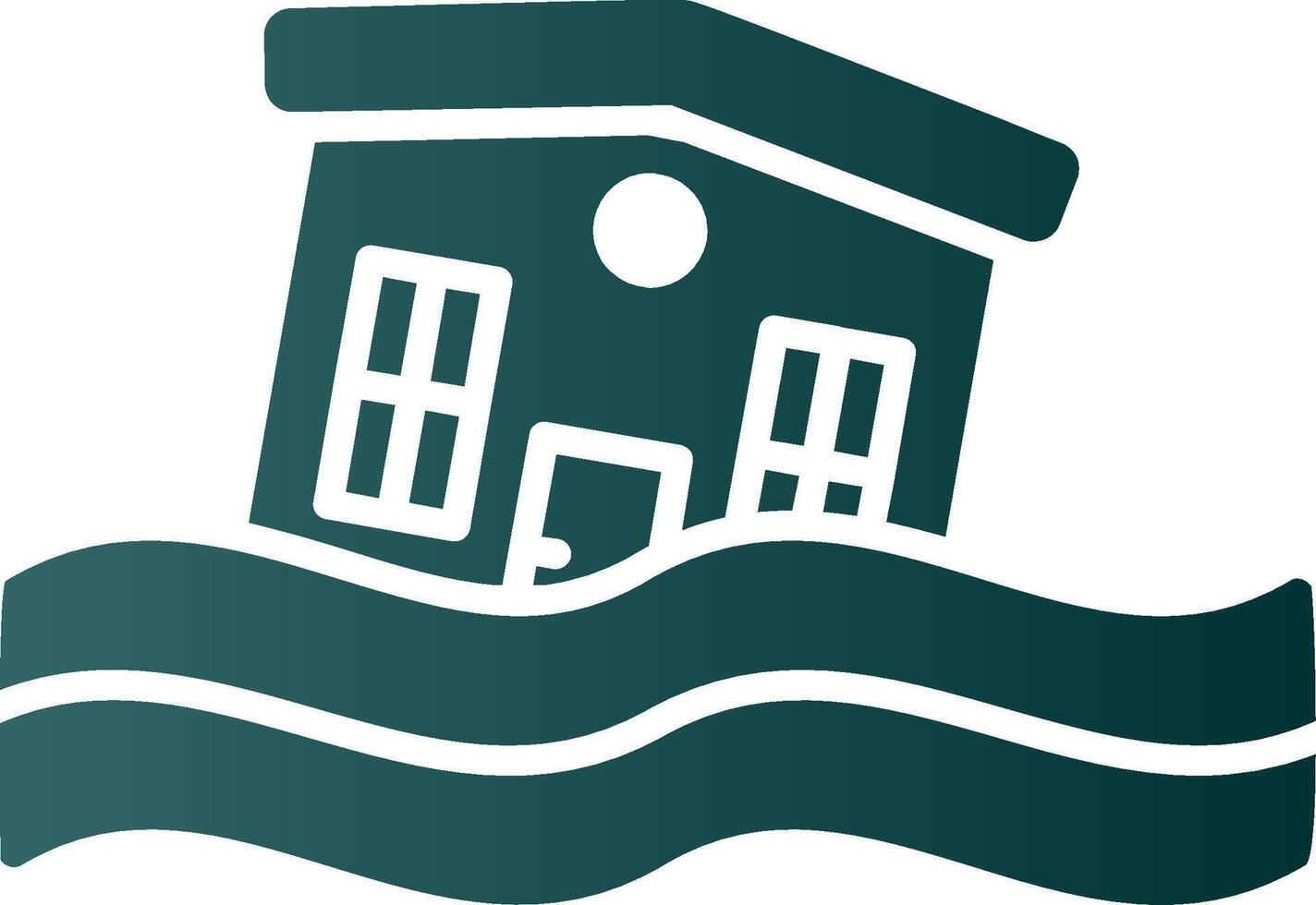 Flooded House Glyph Gradient Icon vector