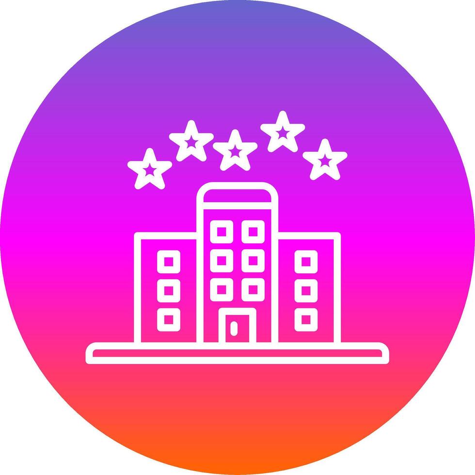 5 Stars Hotel Line Gradient Circle Icon vector