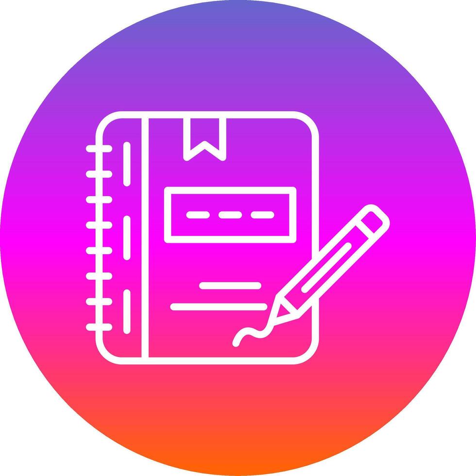 Notebook Line Gradient Circle Icon vector