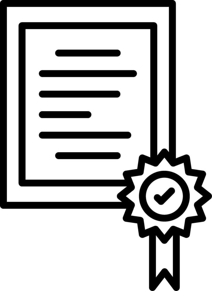 Certificate Line Gradient Icon vector
