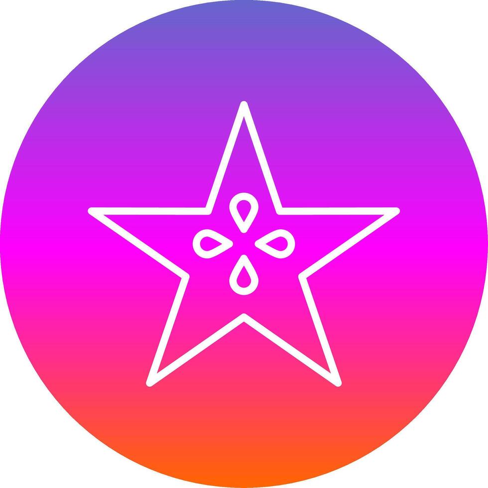 Star Fruit Line Gradient Circle Icon vector