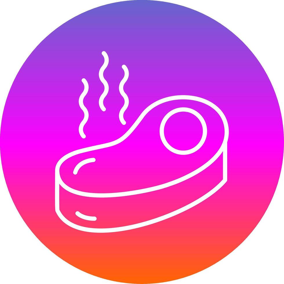 Steak Line Gradient Circle Icon vector