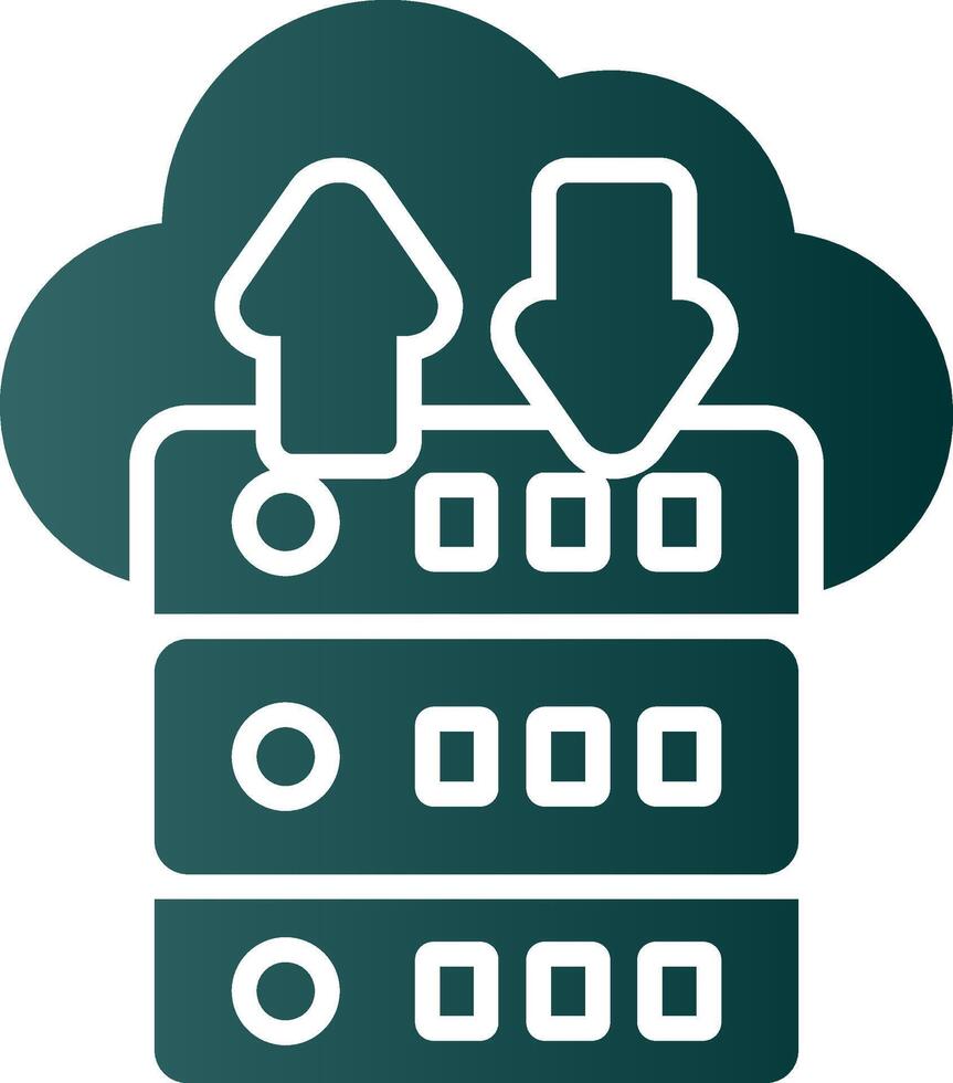 Data Flow Glyph Gradient Icon vector