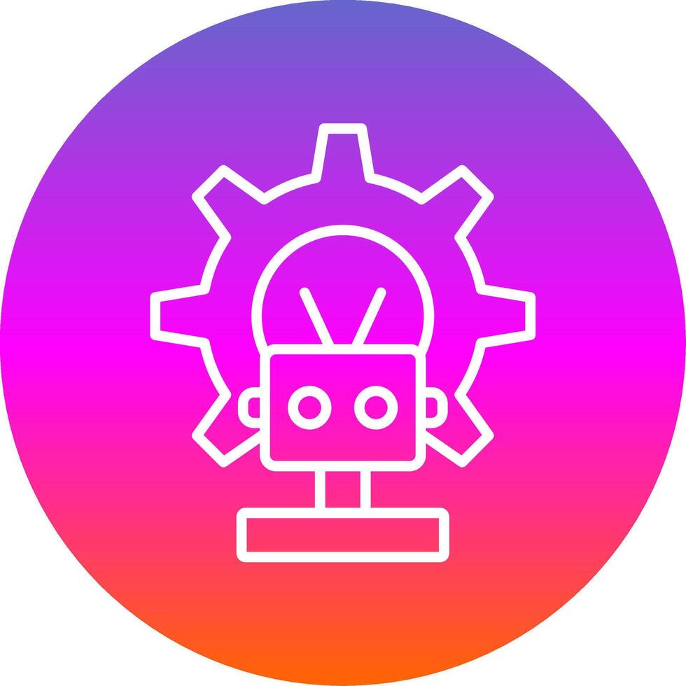 Robot Line Gradient Circle Icon vector