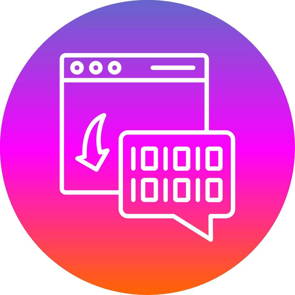 Binary Code Line Gradient Circle Icon vector