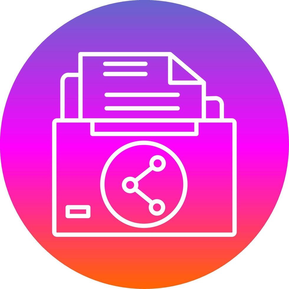 Sharing File Line Gradient Circle Icon vector