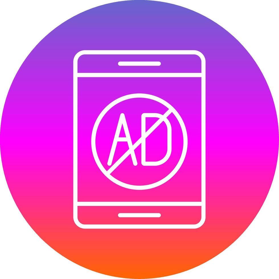 Ad Blocker Line Gradient Circle Icon vector