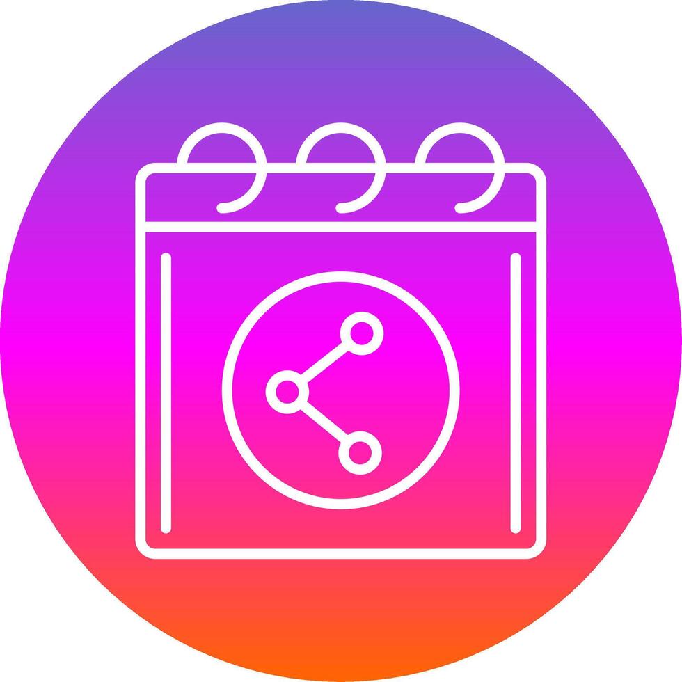 Shared Calender Line Gradient Circle Icon vector