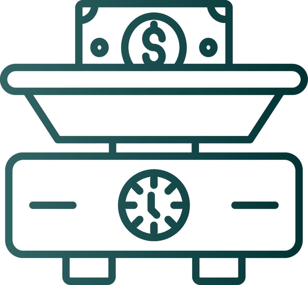 Weighing Scale Line Gradient Icon vector