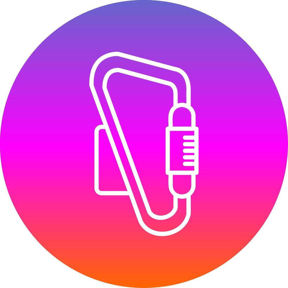 Carabiner Line Gradient Circle Icon vector