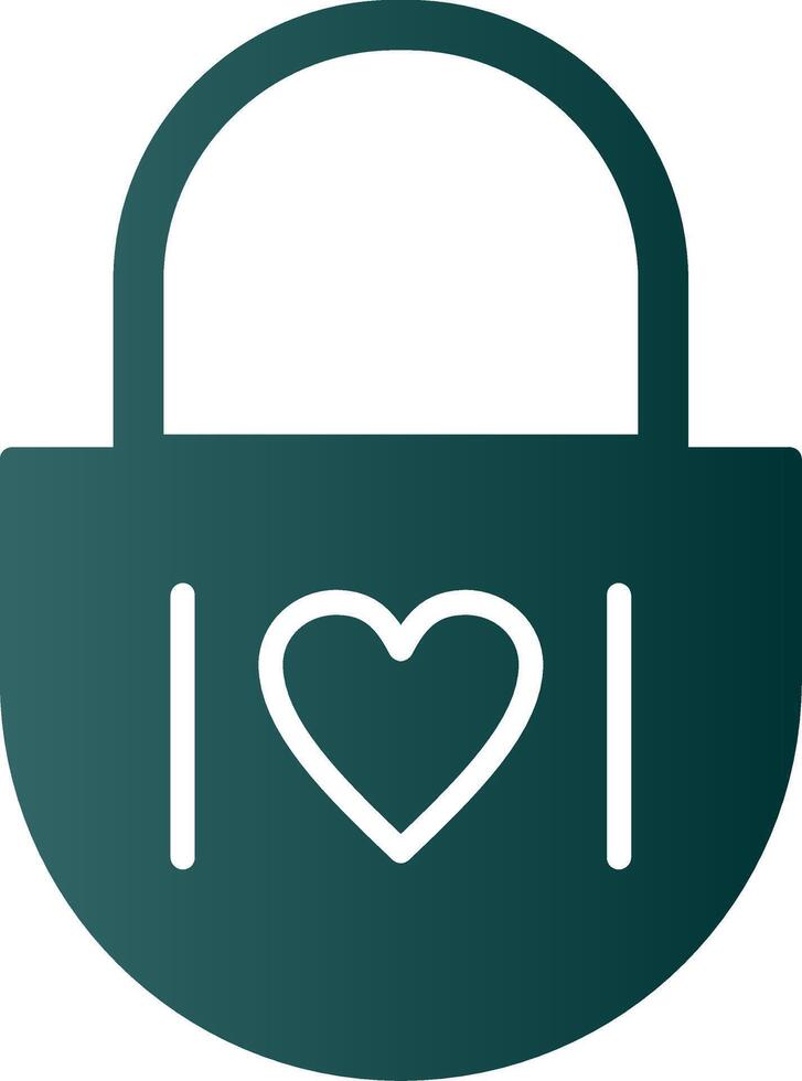 Heart Lock Glyph Gradient Icon vector