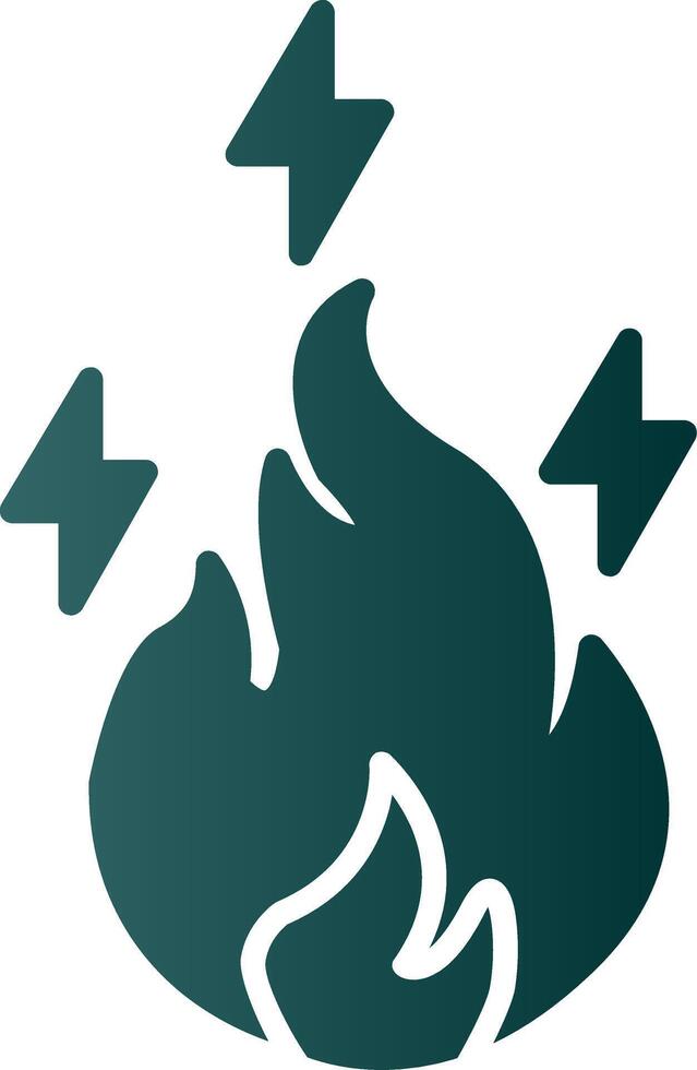 Electric Fire Glyph Gradient Icon vector