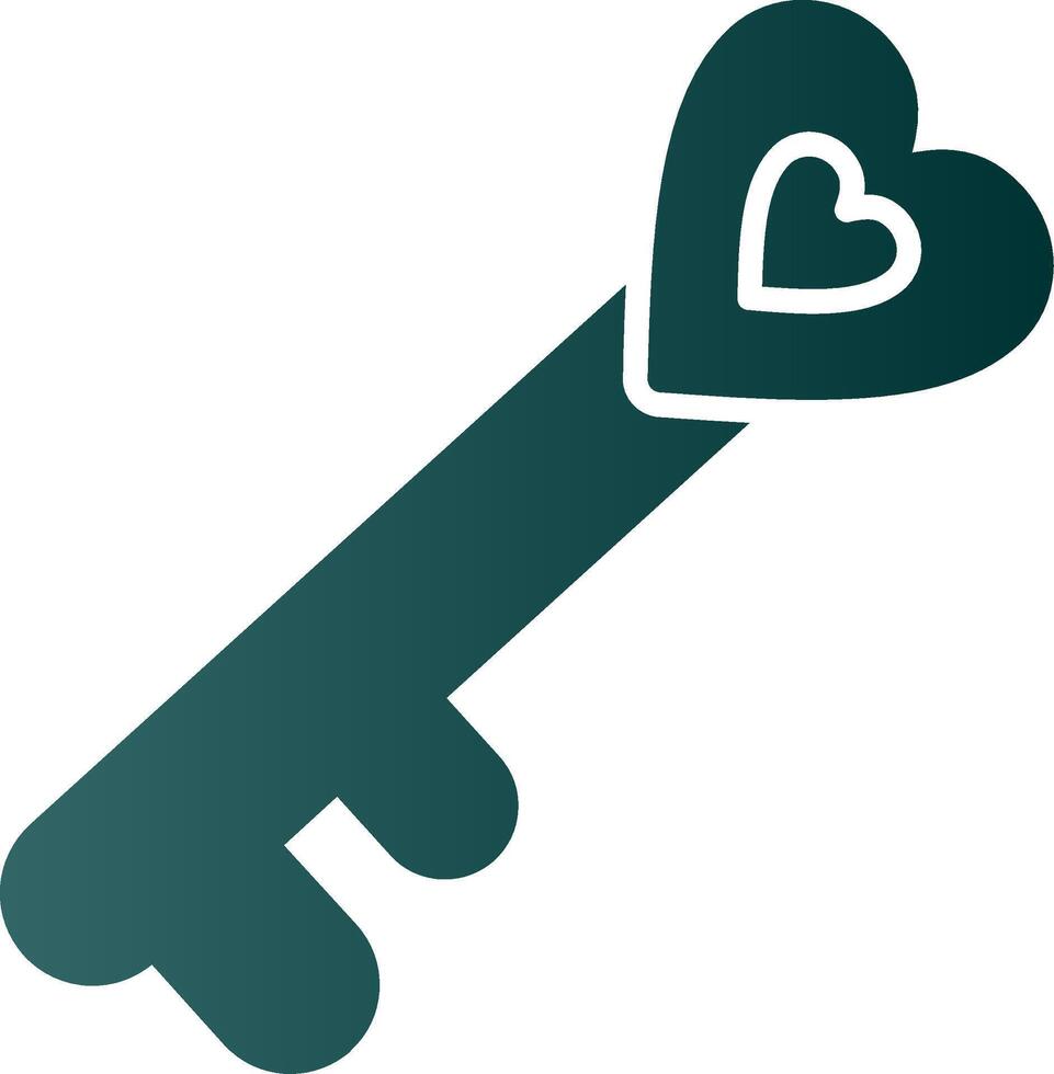 Old Key Glyph Gradient Icon vector