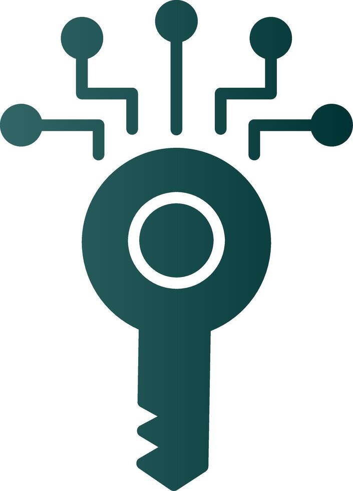 Digital Key Glyph Gradient Icon vector