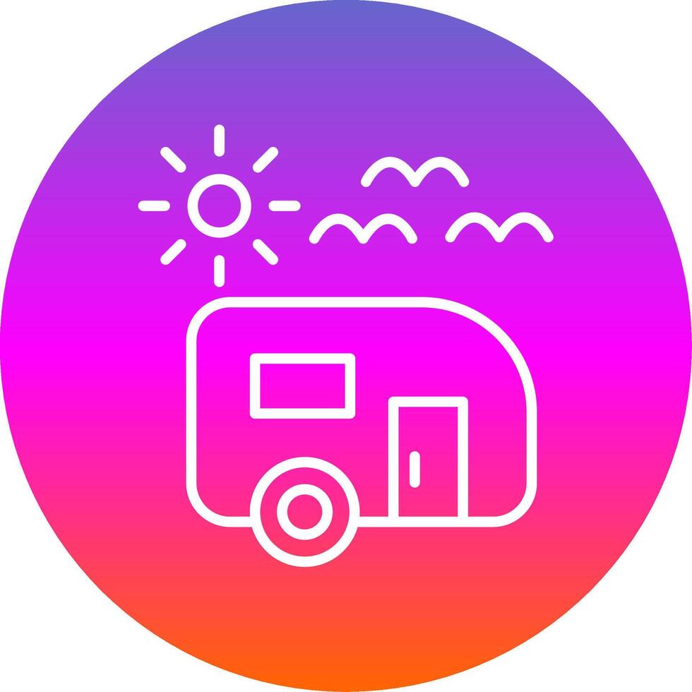 Trailer park Line Gradient Circle Icon vector