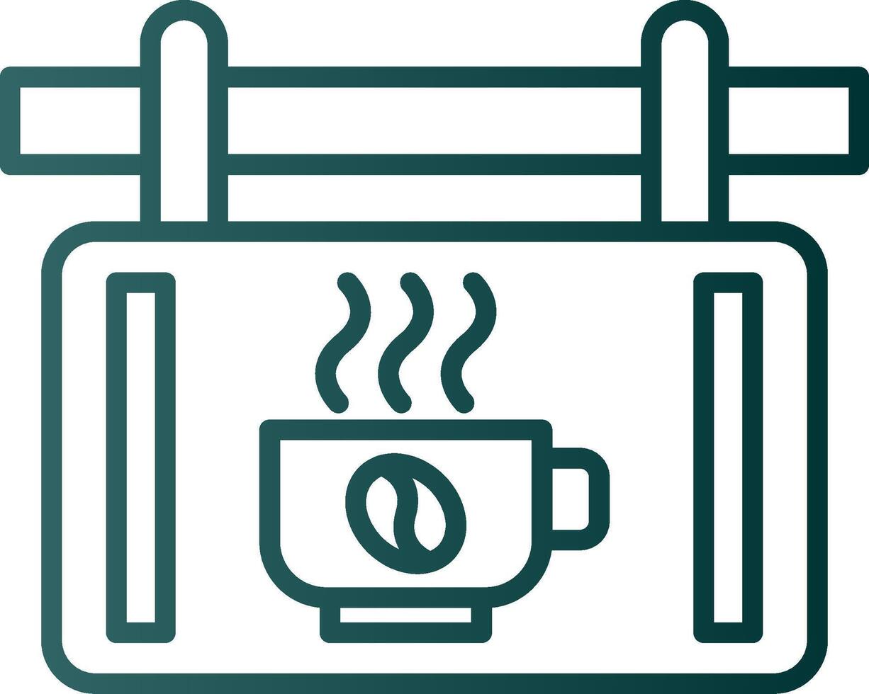 Cafe Signage Line Gradient Icon vector