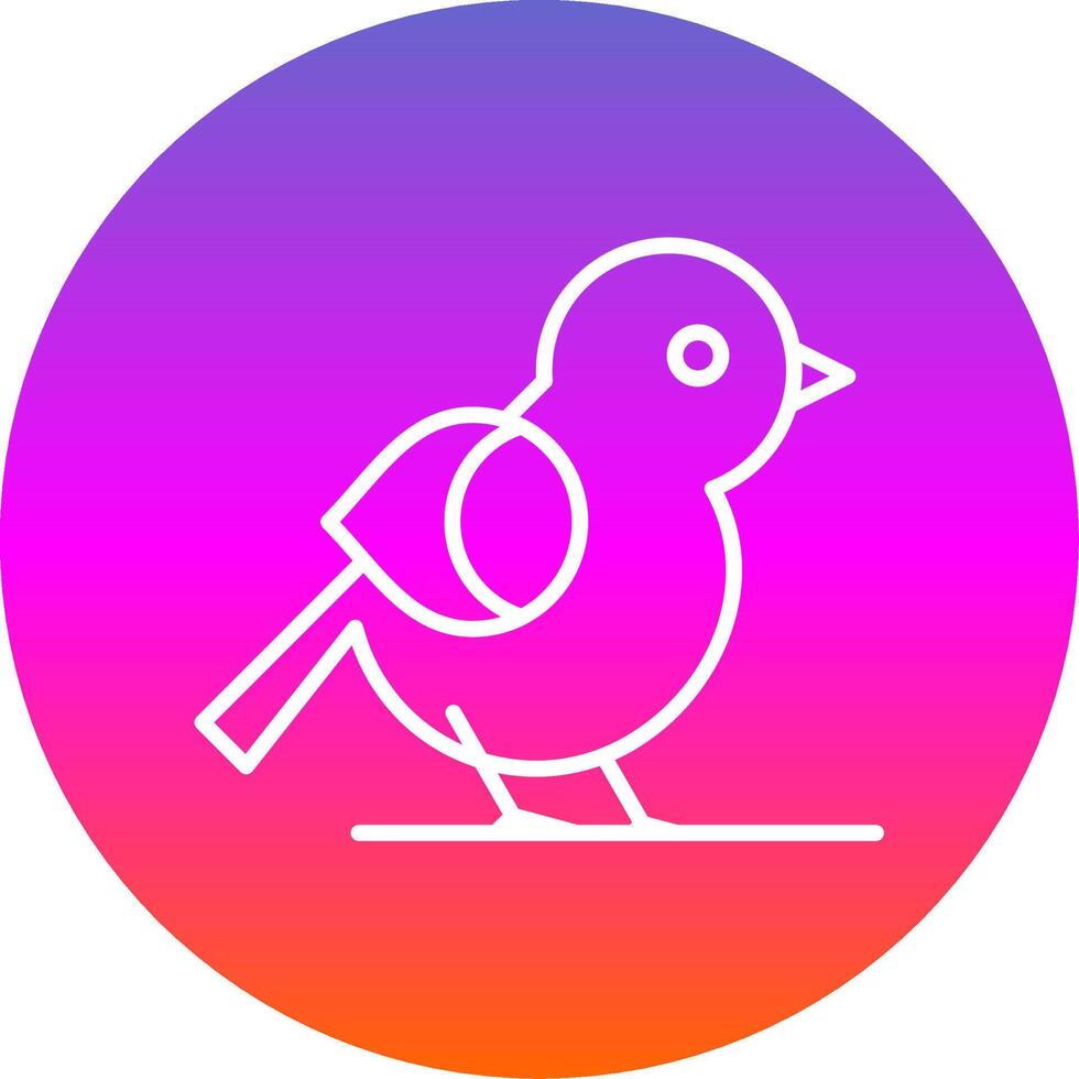 pájaro línea degradado circulo icono vector