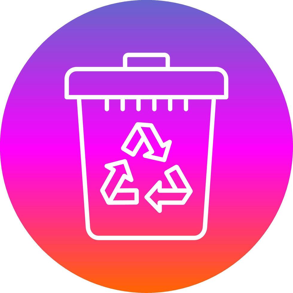 Recycle Bin Line Gradient Circle Icon vector