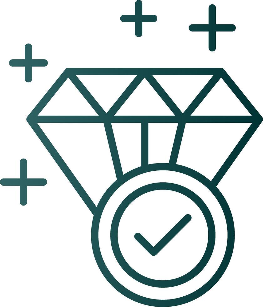 Diamond Line Gradient Icon vector