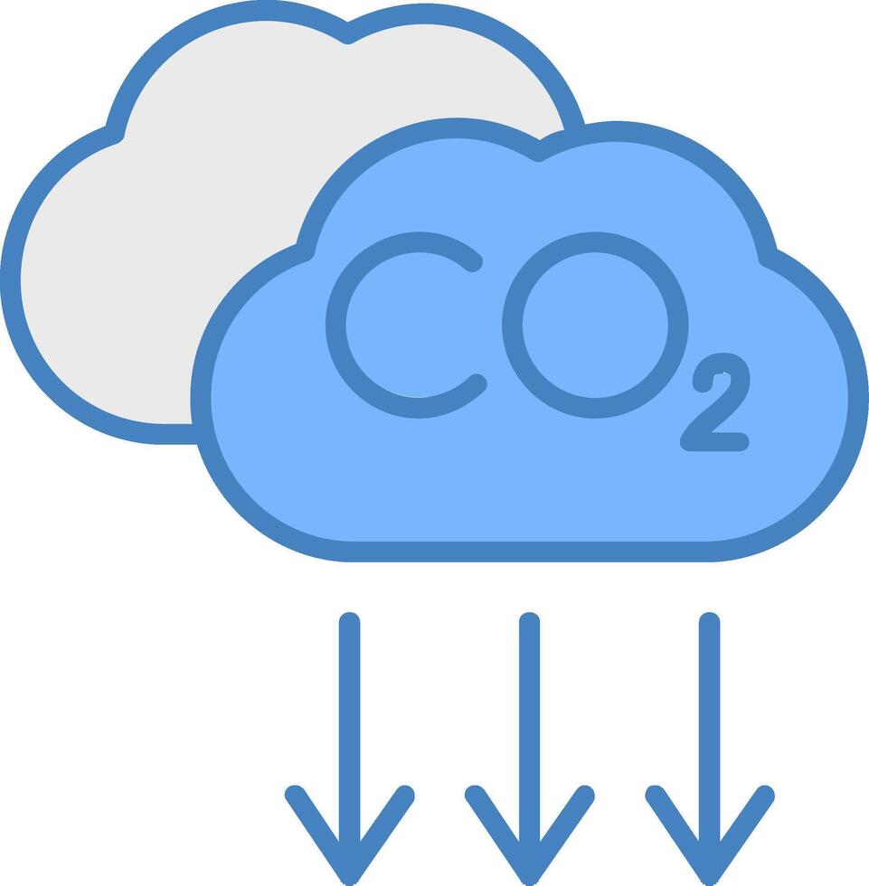 Co2 Line Filled Blue Icon vector