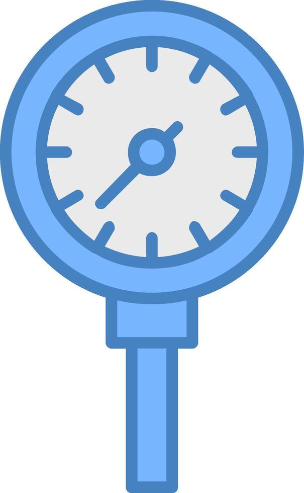 Pressure Meter Line Filled Blue Icon vector