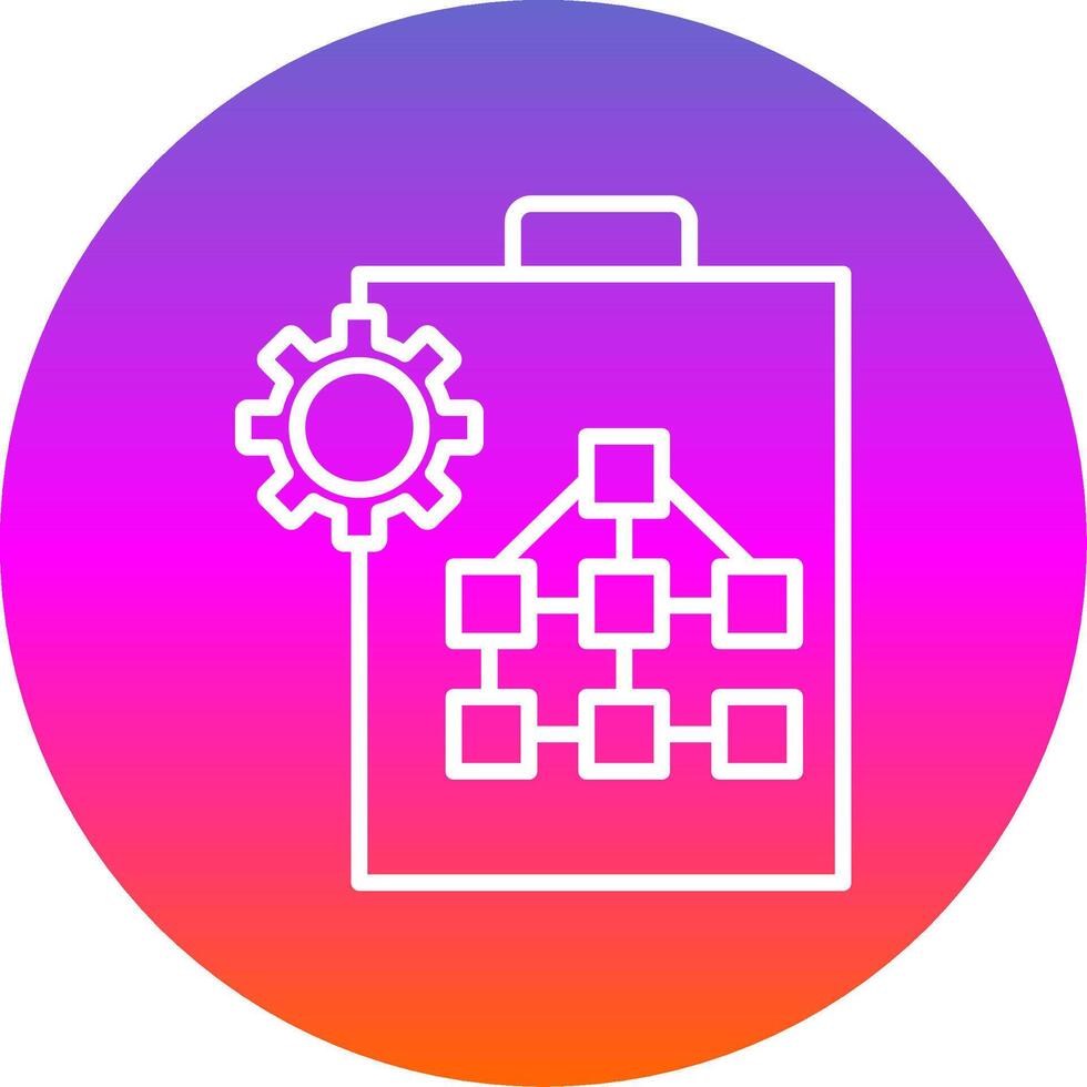 Organization Chart Line Gradient Circle Icon vector