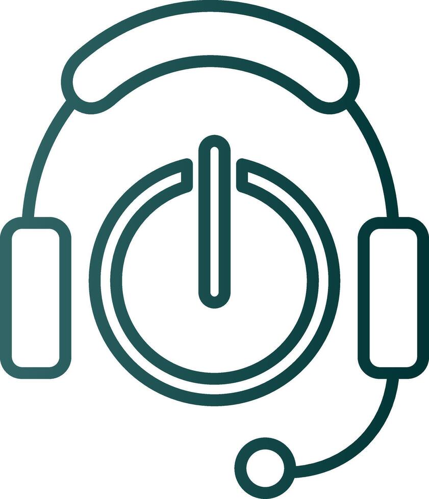 Headphones Line Gradient Icon vector