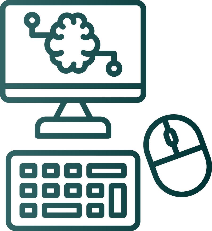 Computer Line Gradient Icon vector