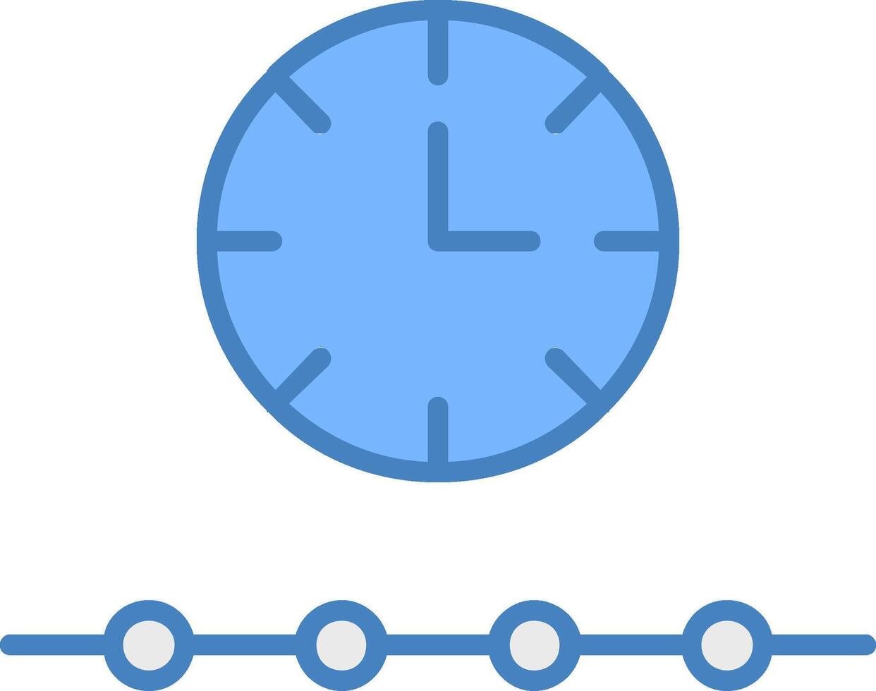 Free Time Line Filled Blue Icon vector