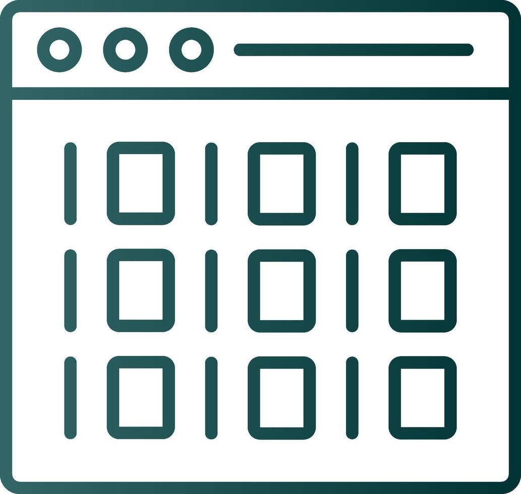 Binary Line Gradient Icon vector