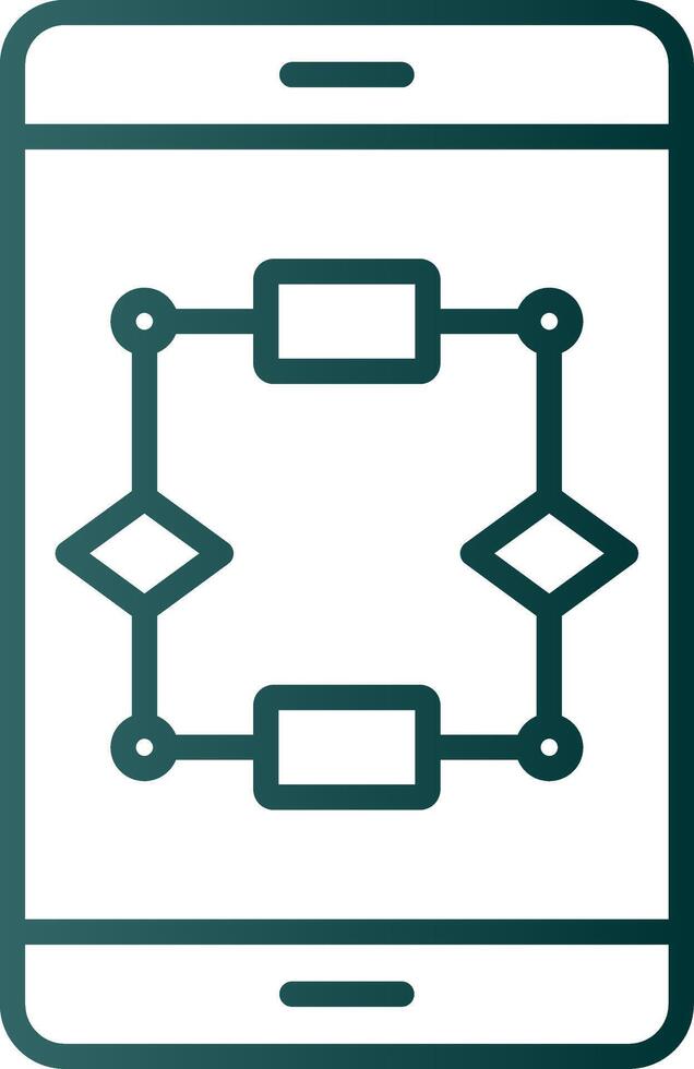 Algorithm Line Gradient Icon vector