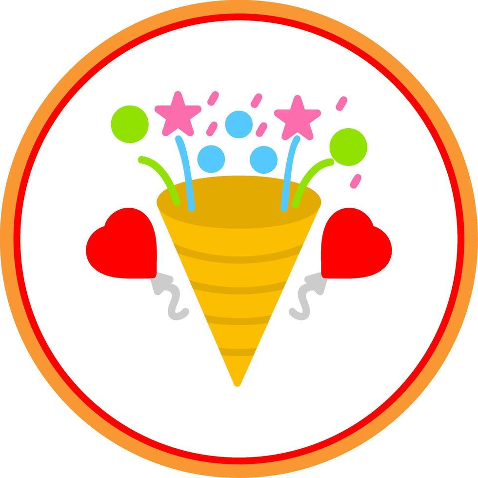 Confetti Flat Circle Icon vector
