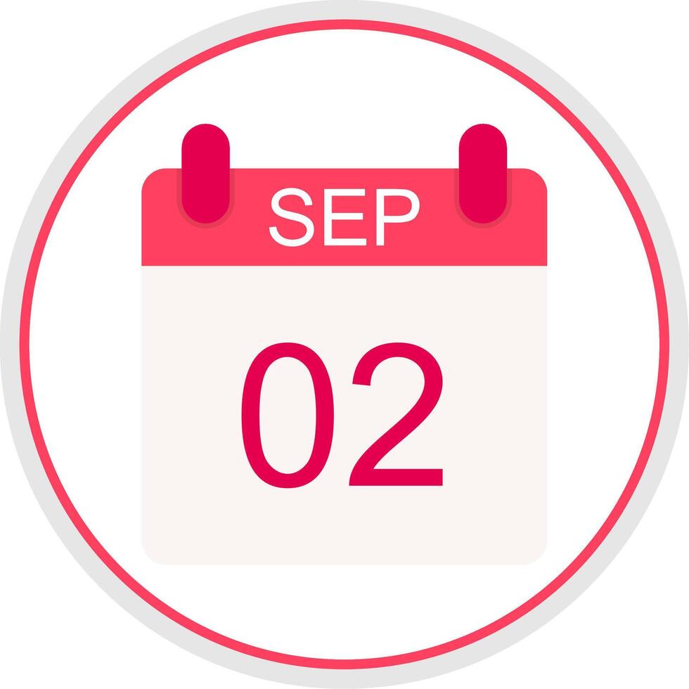 September Flat Circle Icon vector