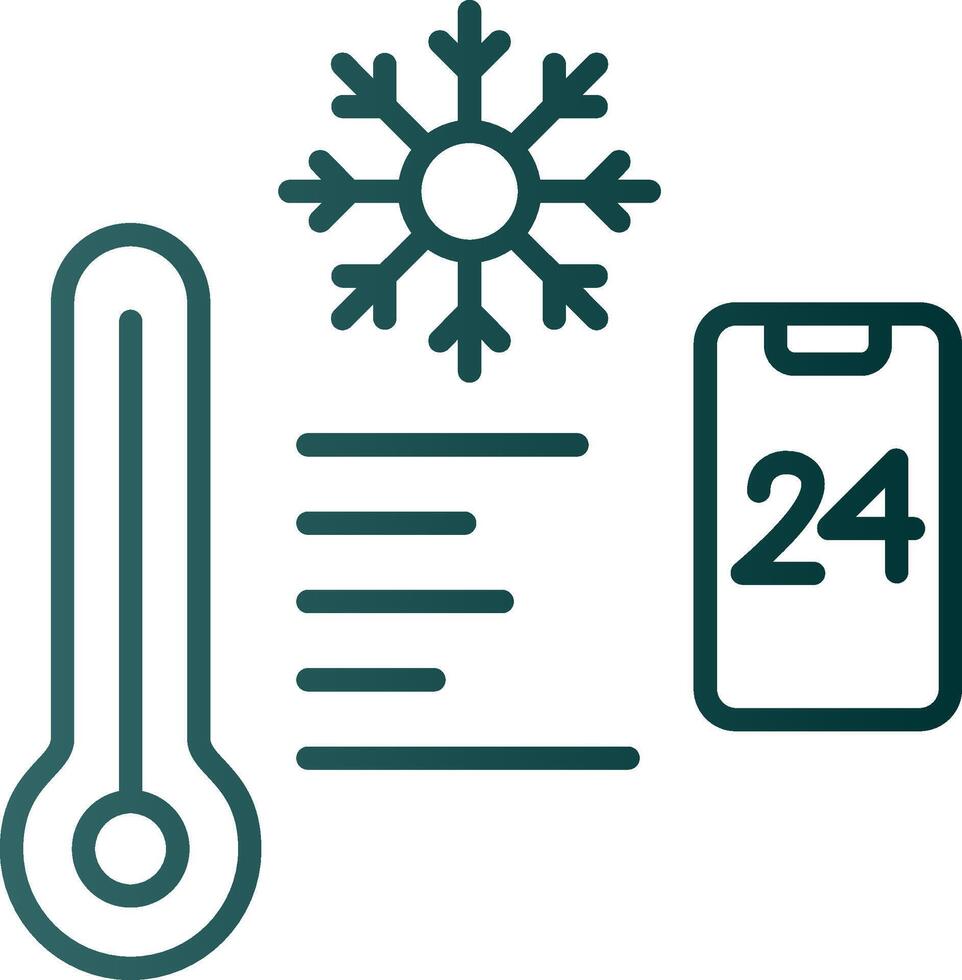 Temperature Control Line Gradient Icon vector