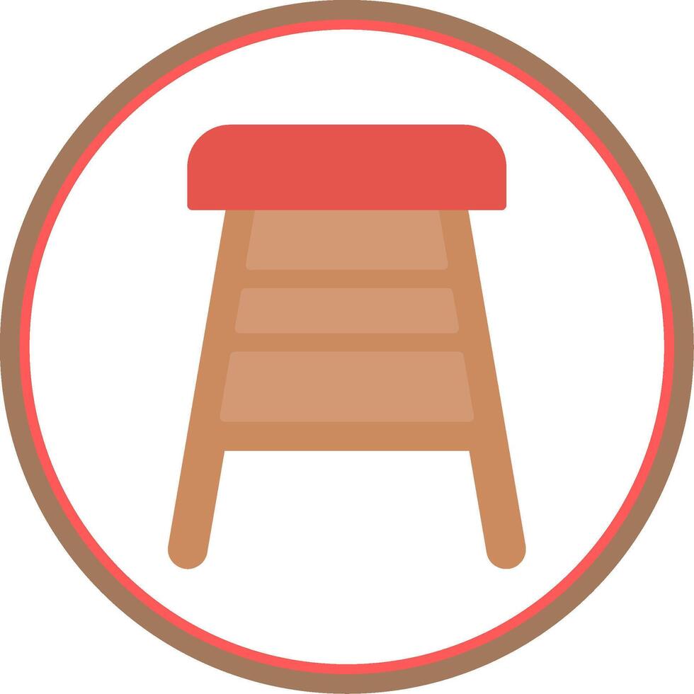 Bar Stool Flat Circle Icon vector