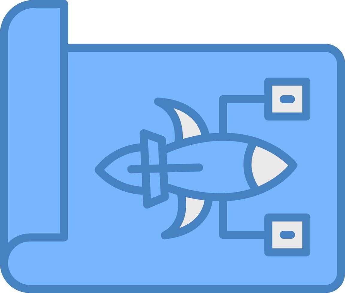 Plans Line Filled Blue Icon vector