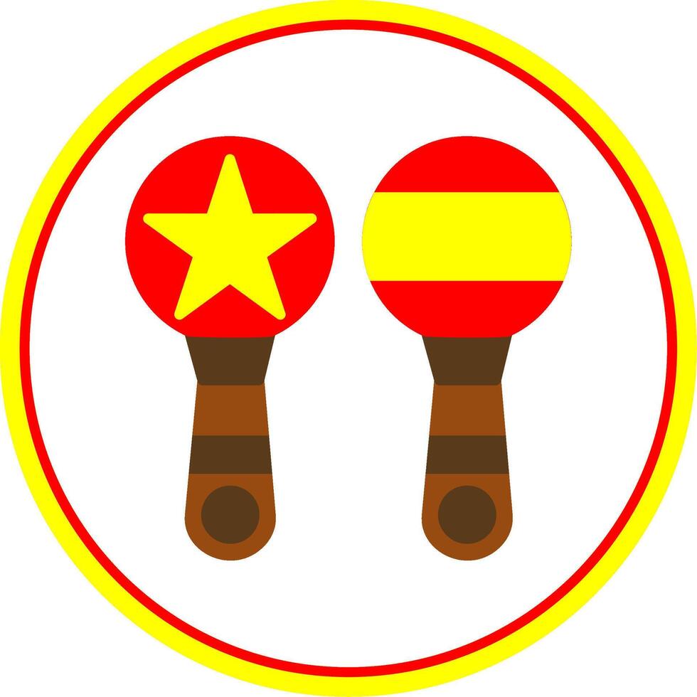 Maracas Flat Circle Icon vector