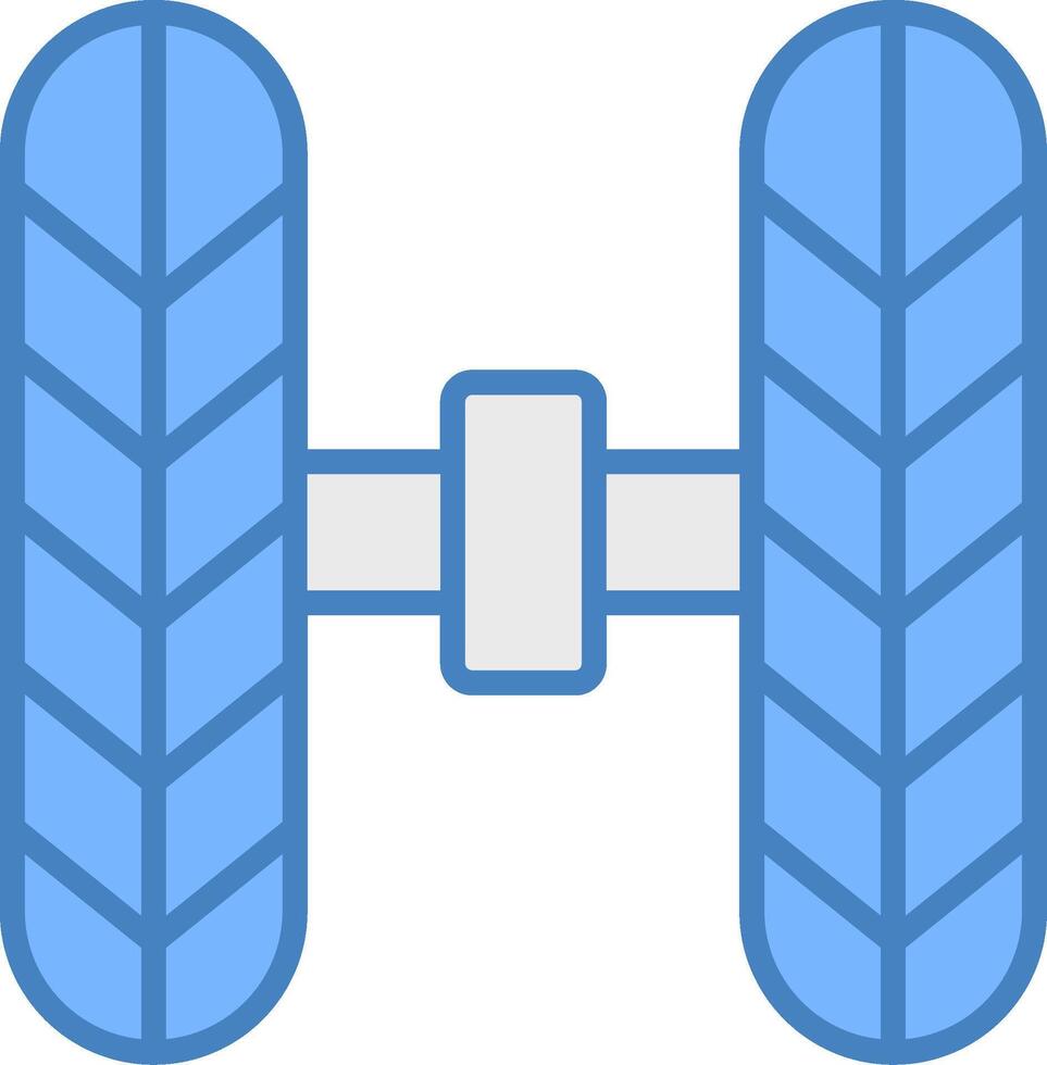 Wheel Alignment Line Filled Blue Icon vector